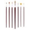 7-Piece Long Handle Nylon Hair & Bristle Artist Paint Brush Variety Set